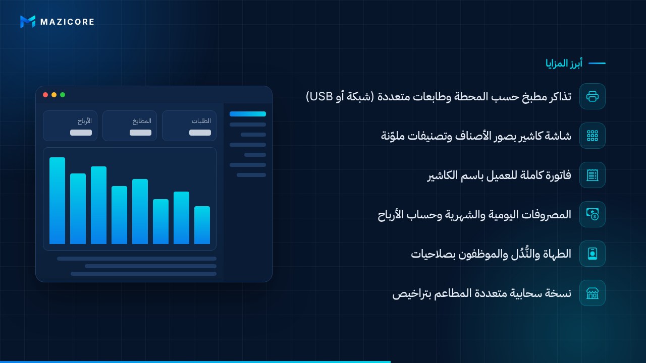 نظام إدارة المطاعم والكاشير