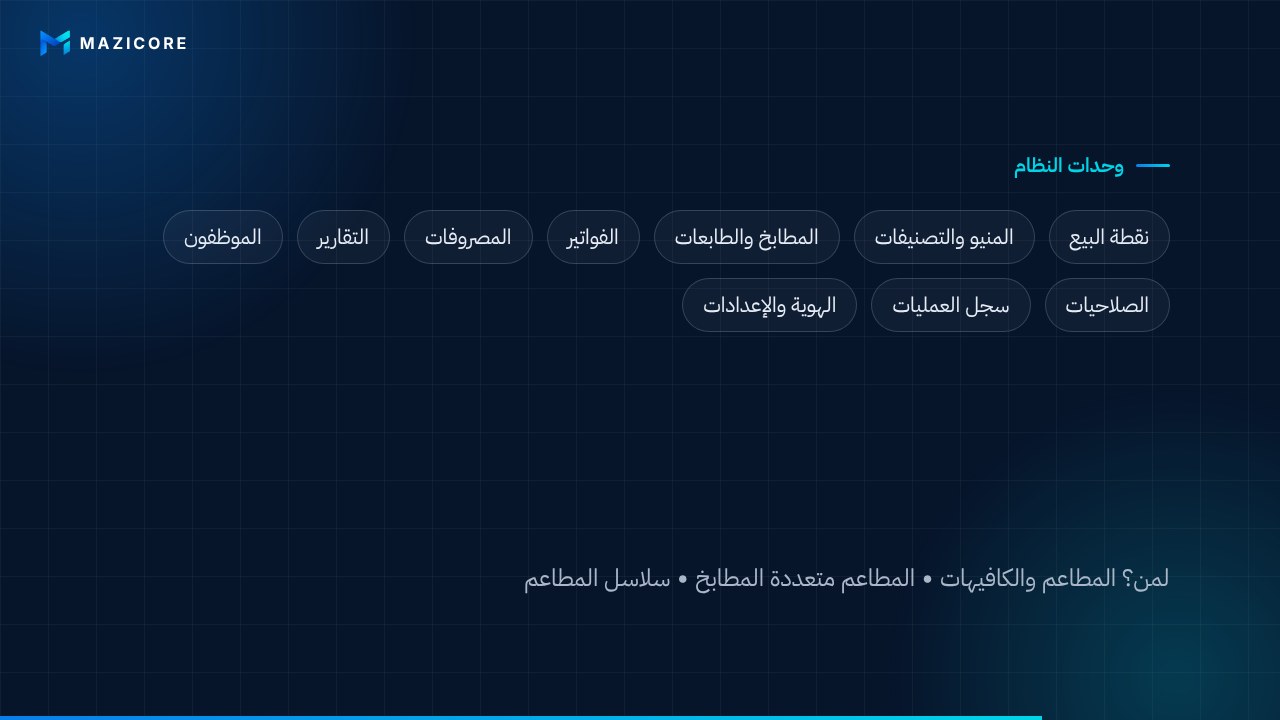 نظام إدارة المطاعم والكاشير